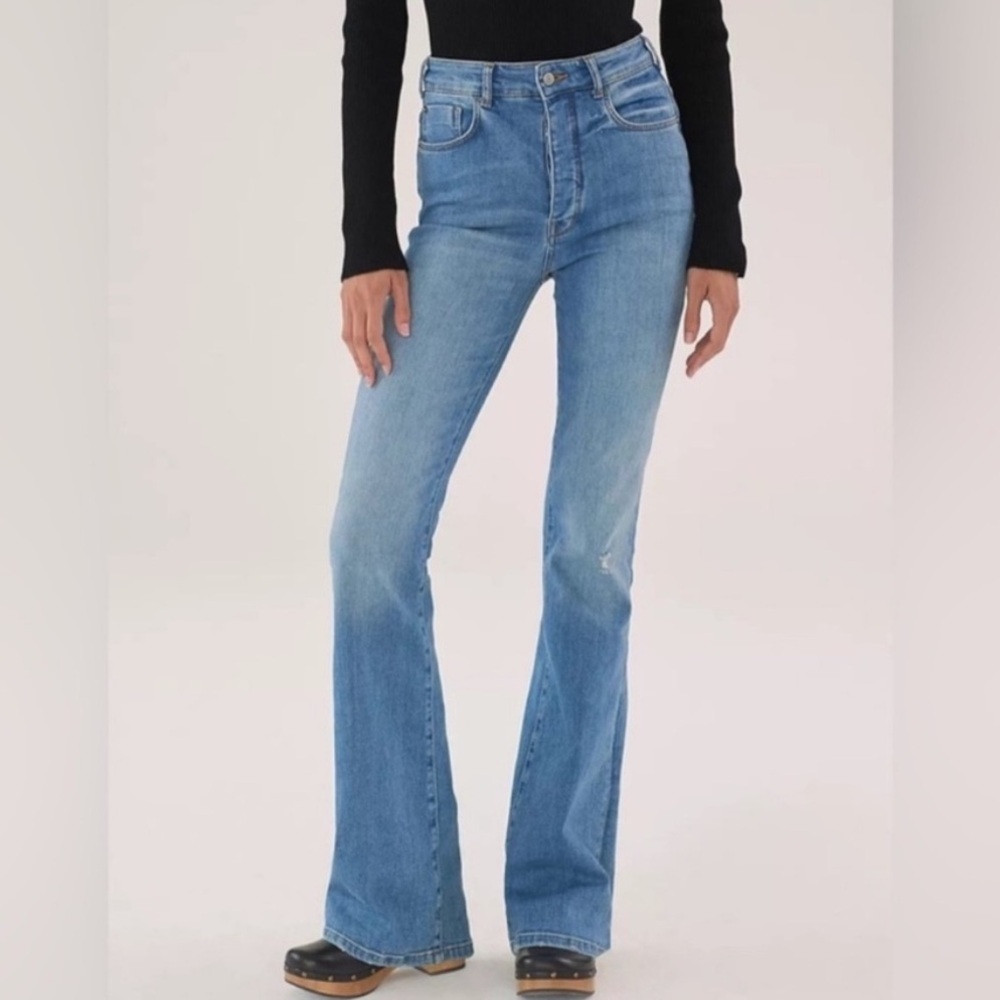 Anthropologie Jeans Womens 27 Pilcro High Waisted Flared Bootcut Button Fly